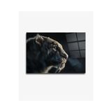 tablohouse Aslan Cam Tablo sarı kırmızı siyah mavi 40 x 60