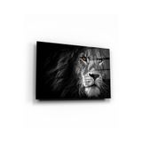 tablohouse Aslan Odakta Cam Tablo SARI KIRMIZI BEYAZ MAVİ 35 x 50