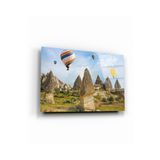 tablohouse Balonlar Cam Tablo SARI KIRMIZI BEYAZ MAVİ 25 x 35