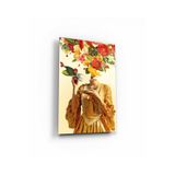 tablohouse Bir Fincan Mutluluk Cam Tablo SARI KIRMIZI BEYAZ MAVİ 105 x 70
