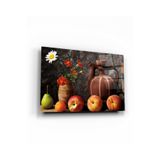 tablohouse Bir Parça Mutluluk Cam Tablo SARI KIRMIZI BEYAZ MAVİ 40 x 60