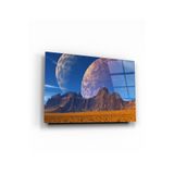 tablohouse Gezegenler Cam Tablo SARI KIRMIZI BEYAZ MAVİ 35 x 50