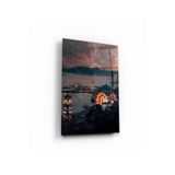 tablohouse Güzel Istanbul Cam Tablo SARI KIRMIZI BEYAZ MAVİ 105 x 70