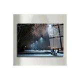 tablohouse Kış Ve Sokak Lambası Cam Tablo SARI KIRMIZI SİYAH MAVİ 60 x 90