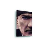 tablohouse MUSTAFA KEMAL ATATÜRK YARI PORTRE GÖZ DETAY CAM TABLO SİYAH KIRMIZI BEYAZ MAVİ KAHVERENGİ YEŞİL 25 x 35