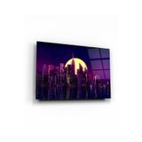 tablohouse Neon City Cam Tablo SARI KIRMIZI BEYAZ MAVİ 46 x 72