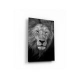 tablohouse Puslu Aslan Cam Tablo SARI KIRMIZI BEYAZ MAVİ 25 x 35