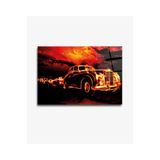 tablohouse Rolls Royce Cam Tablo SARI KIRMIZI SİYAH MAVİ 105 x 70
