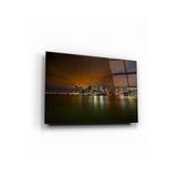 tablohouse Sisli Gece Cam Tablo SARI KIRMIZI BEYAZ MAVİ 35 x 50