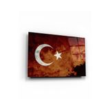 tablohouse Türk Bayrağı Cam Tablo SARI KIRMIZI BEYAZ MAVİ 60 x 90