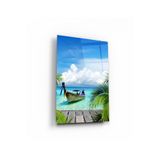tablohouse Yazın Renkleri Cam Tablo SARI KIRMIZI BEYAZ MAVİ 40 x 60