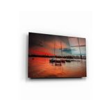 tablohouse Yelkenliler Cam Tablo SARI KIRMIZI BEYAZ MAVİ 25 x 35
