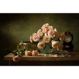Tablolife 35x50 cm Cam Saksıda Pembe Güller Kanvas Tablo