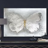 Tablolife Beyaz Kelebek 80x80 cm Yağlı Boya Dokulu Tablo