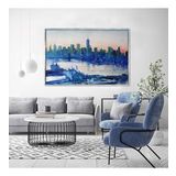 Tablolife Blue City 60x90 cm Yağlı Boya Dokulu Tablo
