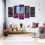 Tablolife Çiçekli Pencere 5 Parçalı 60x100 cm Kanvas Tablo