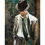 Tablolife Gri Takım Elbiseli Adam 60 x 90 cm Kanvas Tablo