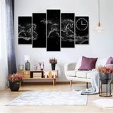 Tablolife Hayalet Atlar Saatli 60 x 90 cm 5 Parçalı Kanvas Tablo