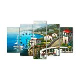 Tablolife İtalya 60 x 100 cm Saatli 5 Parçalı Kanvas Tablo