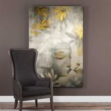 Tablolife Kadın Çiçek Arı 60x90 cm Yağlı Boya Dokulu Tablo