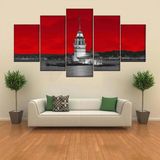 Tablolife Kız Kulesi 5 Parçalı 60 x 100 cm Kanvas Tablo