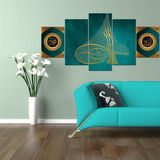 Tablolife Osmanlı Tuğra 5 Parçalı 60 x 100 cm Kanvas Tablo