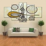Tablolife Osmanlı Tuğrası 5 Parçalı 60 x 100 cm Kanvas Tablo