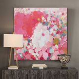 Tablolife Pembe Baloncuklar 80x80 cm Yağlı Boya Dokulu Tablo