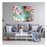 Tablolife Pembe Çiçekler 60x90 cm Yağlı Boya Dokulu Tablo