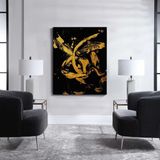 Tablolife Sarı Siyah 60x90 cm Yağlı Boya Dokulu Tablo