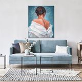 Tablolife Sırtı Dönük Kadın 60 x 90 cm Yağlı Boya Dokulu Tablo