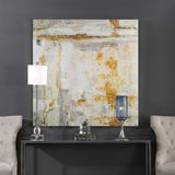 Tablolife Soyut Altın Sarısı 80x80 cm Yağlı Boya Dokulu Tablo