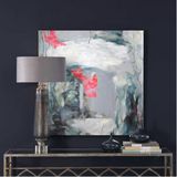 Tablolife Soyut Pembe 80x80 cm Yağlı Boya Dokulu Tablo