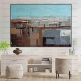 Tablolife Soyut Şehir 60 x 90 cm Yağlı Boya Dokulu Tablo
