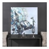 Tablolife Soyut Tavus Kuşu 80x80 cm Yağlı Boya Dokulu Tablo