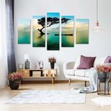Tablolife Sudaki Ağaç 60 x 100 cm 5 Parçalı Kanvas Tablo