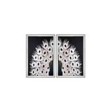 Tablolife Tavus Kuşu Kuyruğu Cam 2'li 95x130 cm İşleme Tablo