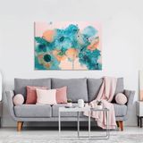 Tablolife Turkuaz Çiçekler 60 x 90 cm Yağlı Boya Dokulu Tablo