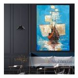 Tablolife Yelkenli 80 x 80 cm Yağlı Boya Dokulu Tablo