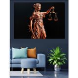 Tablomega Adalet Heykeli Terazisi Sanat Dekoratif Kanvas - Mdf Ahşap Tablo