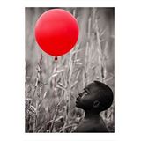 Tablomega Afrikalı Çocuk Ve Kırmızı Uçan Balon Model Mdf Tablo 35cm X50cm