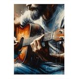 Tablomega Akustik Gitar Çalan Adam Model Ahşap Tablo 25cmx 35cm