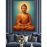 Tablomega Altın Buda Heykeli Meditasyon Dekoratif Kanvas - Mdf Ahşap Tablo