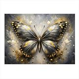 Tablomega Altın Rengi Kelebek Modern Ahşap Tablo 25cmx 35cm