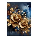 Tablomega Altın Sarısı Çiçekler Hediyelik Mdf Tablo 35cm X50cm