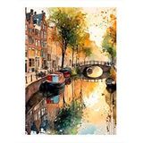 Tablomega Amsterdam Evleri Modern Ahşap Tablo 35cm X50cm