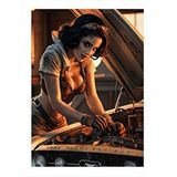 Tablomega Araba Tamircisi Kadın Art Mdf Poster 35cm X50cm