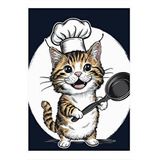 Tablomega Aşçı Kedi Desenli Ahşap Tablo 35cm X50cm