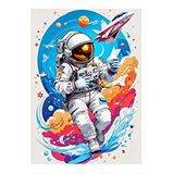 Tablomega Astronot Ve Mekiği Modern Ahşap Tablo 25cmx 35cm