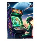 Tablomega Atari Oynayan Uzaylı Mdf Poster 25cmx 35cm